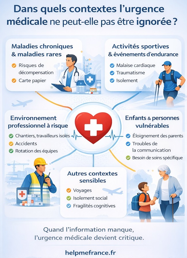 Infographie sur les contextes où l’urgence médicale ne peut être ignorée